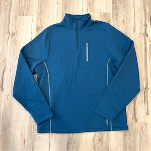 Under Armour Blue Quarter-Zip Sweatshirt - Fleece Lined - Size Large